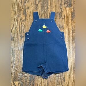 Boys Boutique Florence Eiseman Navy Sailboat Romper Size 24 Months